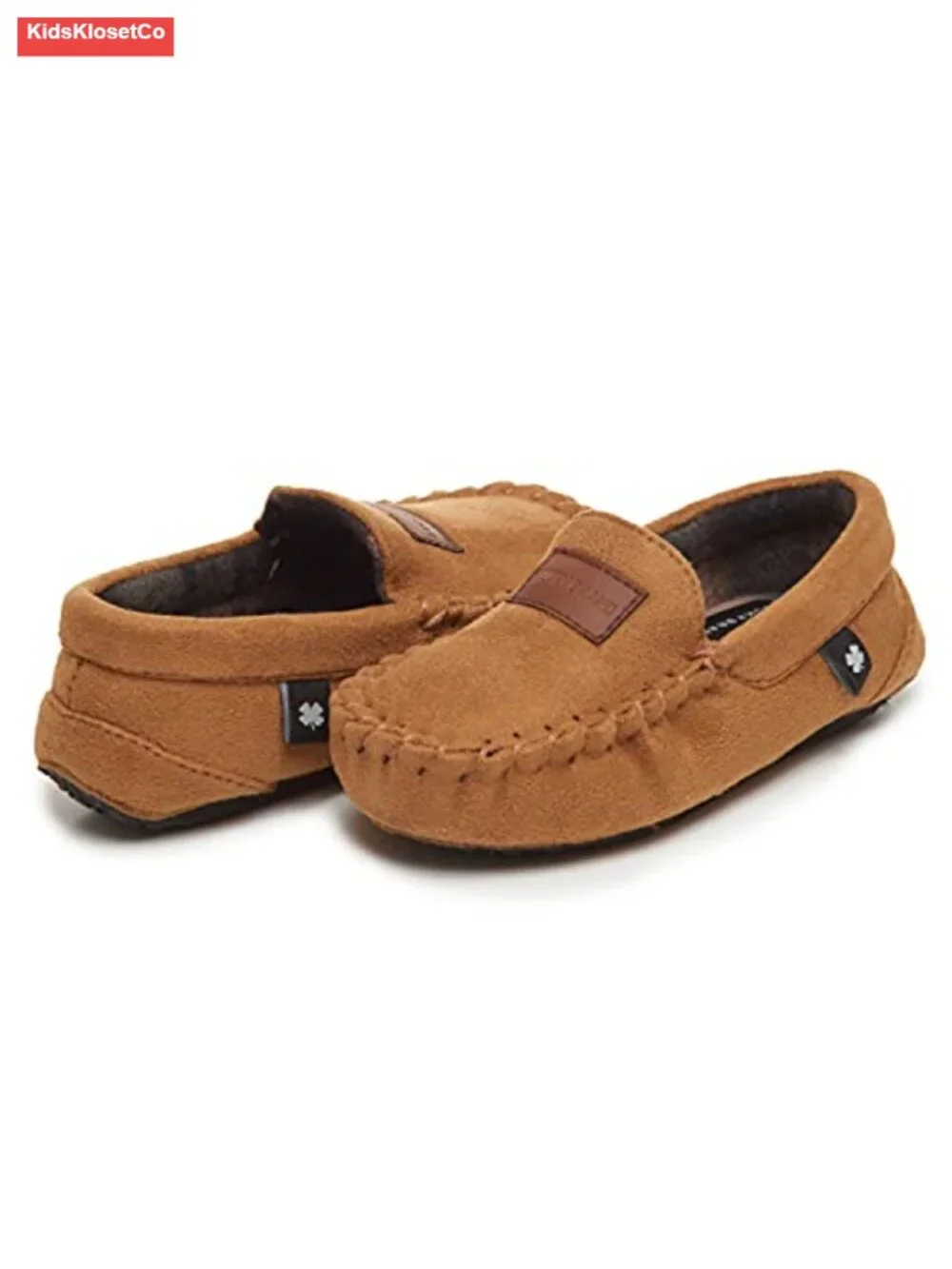 Boys Micro-Suede Mocc Slippers Non-Slip for Toddler Little Big Kid